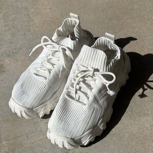 White Chunky Knit Sock Sneakers Size 40